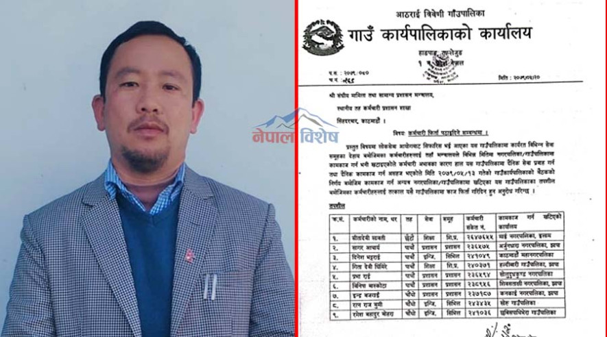 आफ्ना कर्मचारीलाई तुरुन्त फिर्ता गर्न संघीय मामिला मन्त्रालयलाई पालिका अध्यक्ष पोमुकाे पत्र